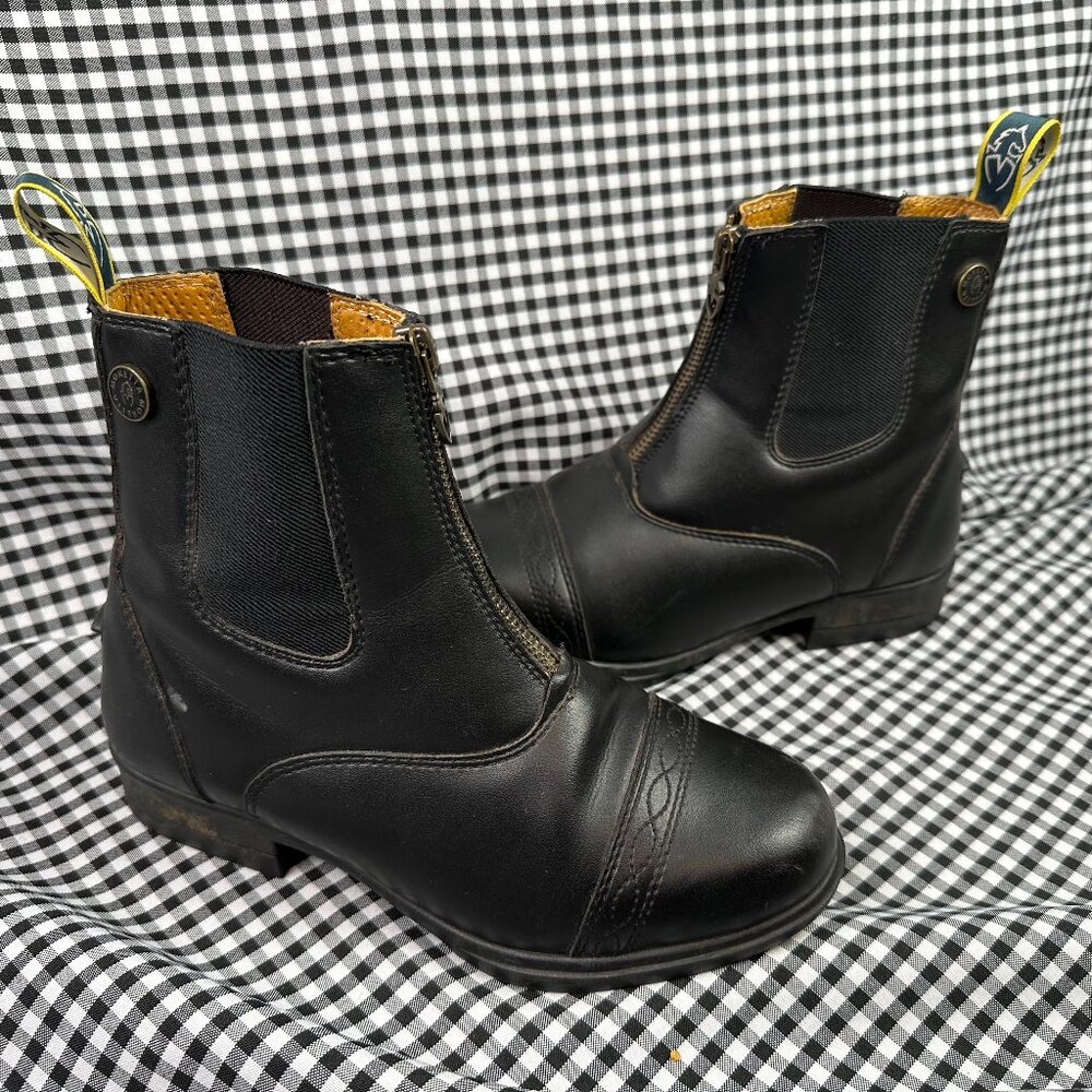 Moretta Ladies Rosetta Leather Paddock Horseback Riding Equestrian Boots Size 4